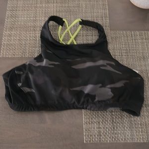 Athleta Camo High Neck Bikini Top L NWOT